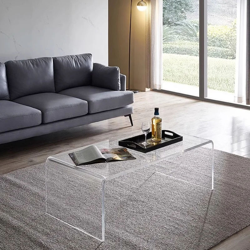 Nordic rectangle coffee table creative  plexi glass coffee table acrylic simple coffee table