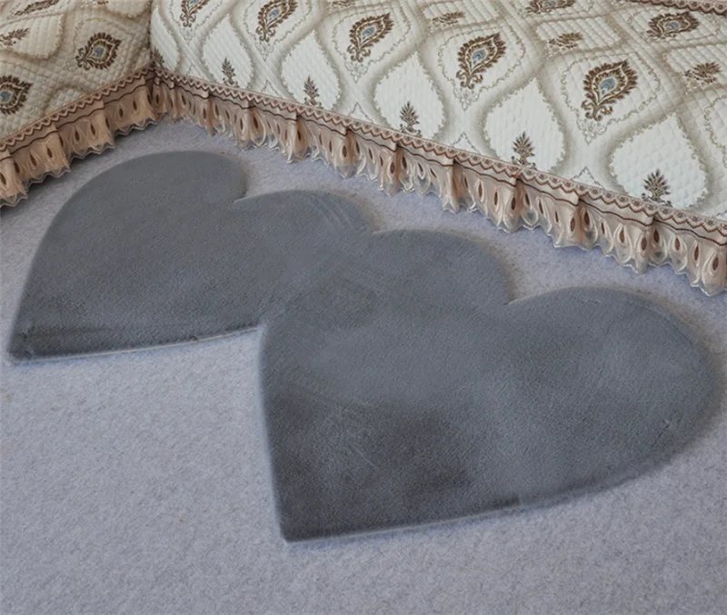 Heart shape fur rug large 2x2 soft meter faux fur rug sheepskin 8x10 rugs living room fluffy and fur