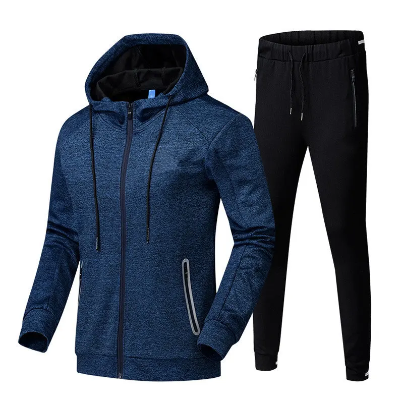 
Wholesale Running Wear Two Piece Set Zip Up Fleece Custom Men Tracksuits With Hood 
