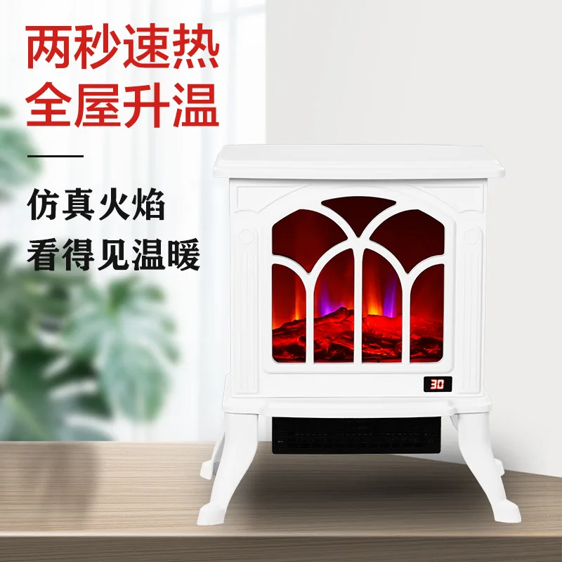 Portable Electric Fireplace Heater Stoves with 3D Realistic Flame Effect, 1500W Freestanding Stove Heater Thermostat