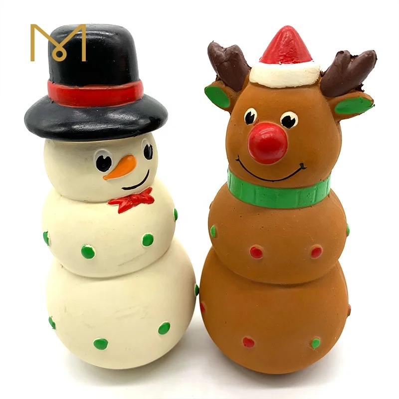 Durable Christmas gifts Handmade Latex Rubber  Elk Dog Pet Cat Toy Christmas