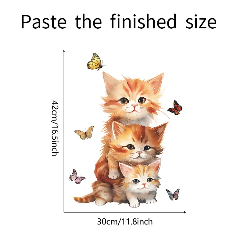 3D Cats Wall Sticker Hole View Bathroom Living Room Decoration Home Decor Animal Vinyl Decals Art Poster Cute Toilet Stickers