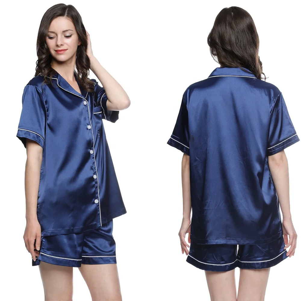 Multiple Colors High Quality Satin Silk Women Pajamas