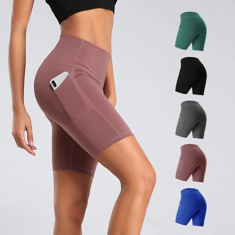 Women Yoga Shorts High Waist Hip-up Tight Elastic Sport Shorts Push Up Running Fitness Gym Clothes