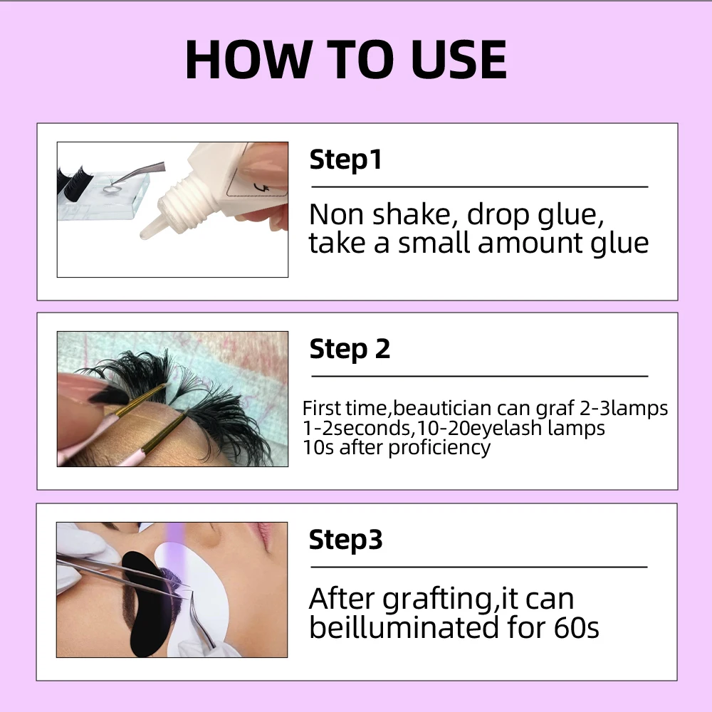 New Product Fast Dry Eyelash Adhesive LED UV Lash Extension Glue Private Label UV Lash Glue