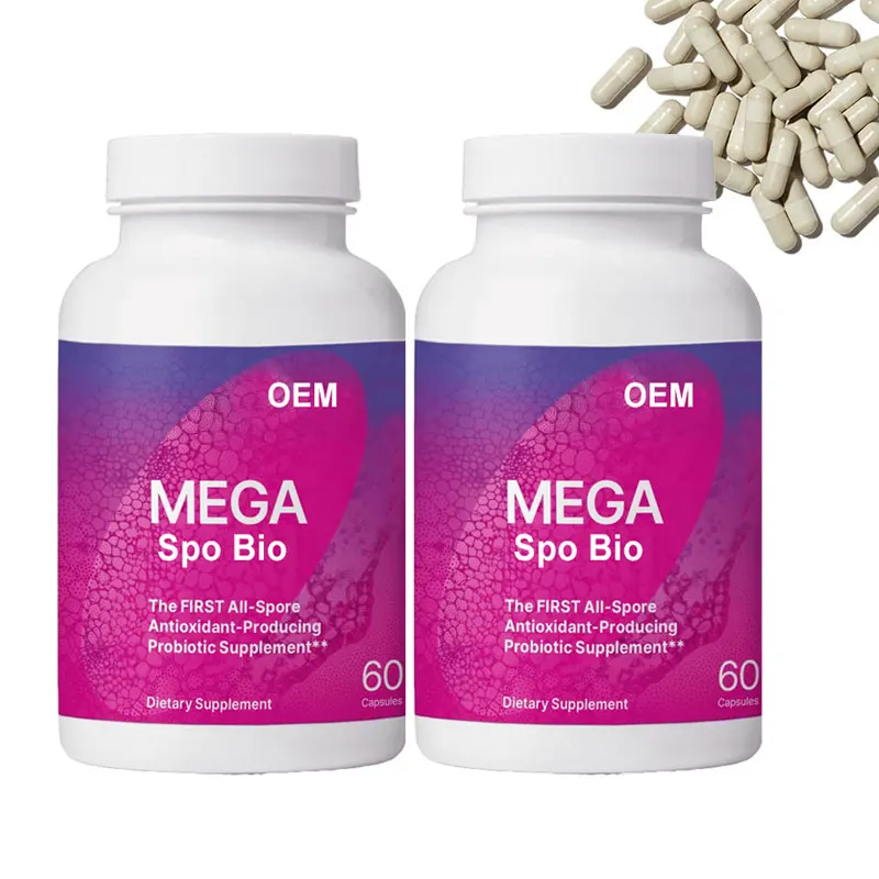OEM Spore Me Biotic Based Probiotics Gut supplement Bacillus Subtilis for digestive health 60 Capsules