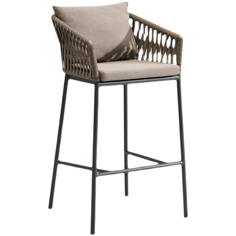 Outdoor Barstool Leisure bar-stool balcony outdoor rattan chair outdoor restaurant and cafe Internet celebrity bar stool