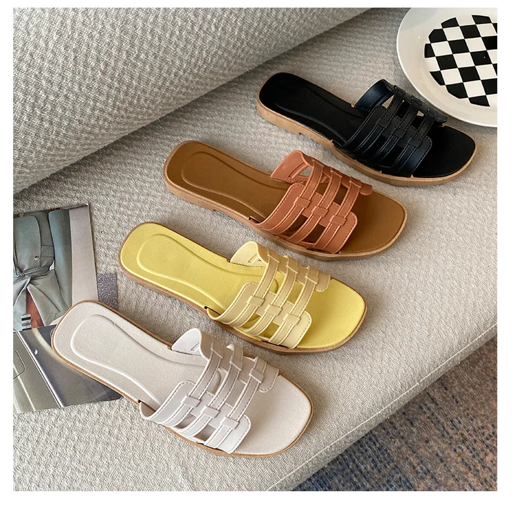 Ladies summer Mesh women Slippers Home Fashion Outwear Beach Sandals Slippers Flat PVC Bottom Slippers