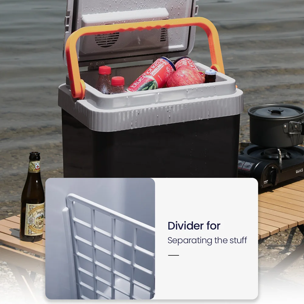 24l Car Fridge Low Noise 12v Ac Dc Camping Electric Cooler Box Electric Cooler Warmer With Handle