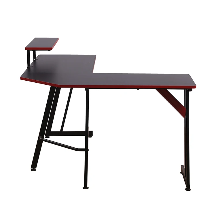 Free Sample Escritorio Bureau De Gamer Pc Antique White Curved Adjustable Gaming Tables Computer Gaming Desk