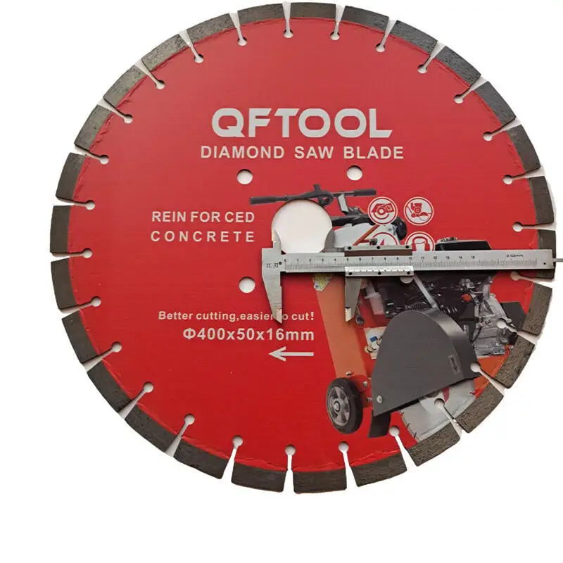 Efficient 16 inch 400mm new and old road reinforced concrete diamond laser welding cutting disc