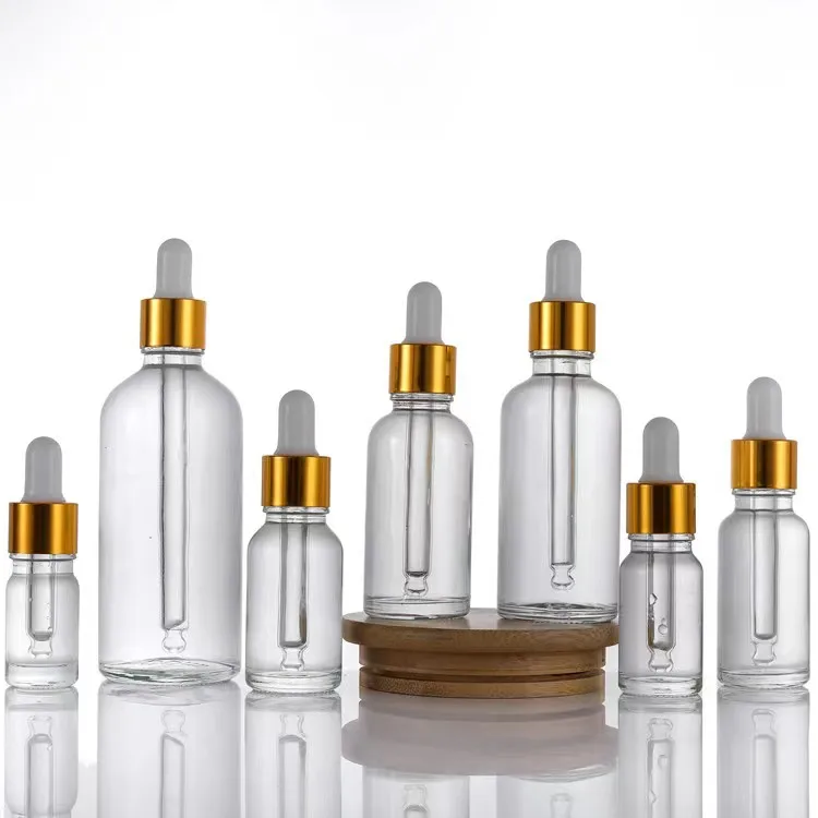 Hot Selling 1oz 30ml 50ml Transparent Glass Dropper Essential Oil Bottle Tincture Bottle with Dropper Pipettes