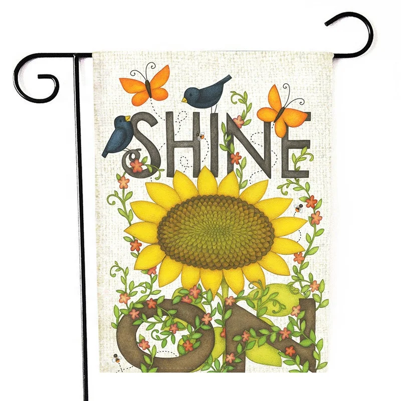 
2021 New Personalized Custom Double Sides Printed Burlap Or Polyester Summer Spring Sublimation Blank Garden Flags 