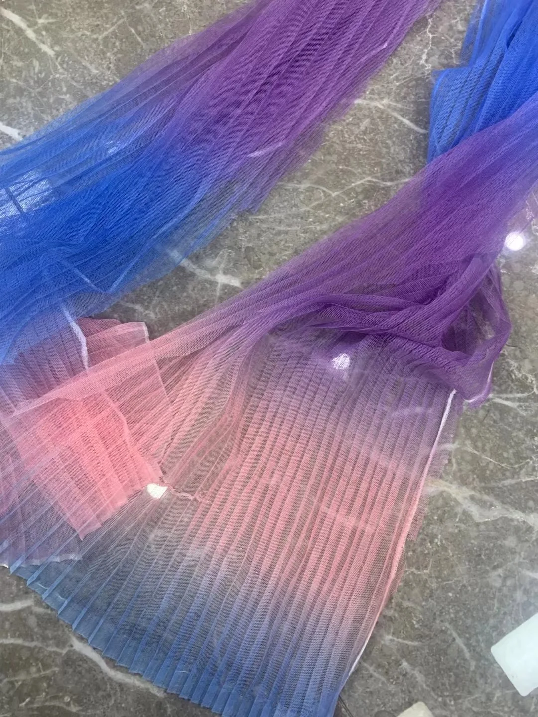 Print your own design 100% polyester tulle fabric with gradint effect printing