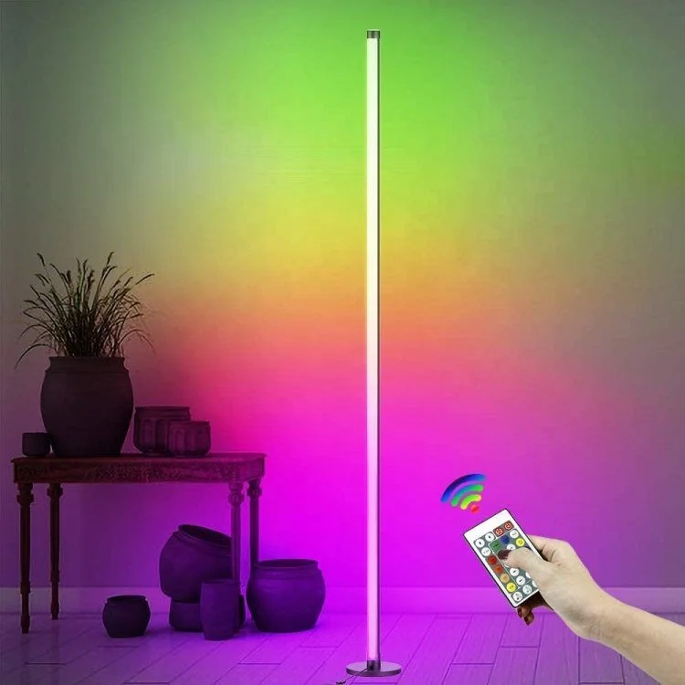 LED Corner Floor Lamp Standing Lamp with RGB Strips For Home Decoration