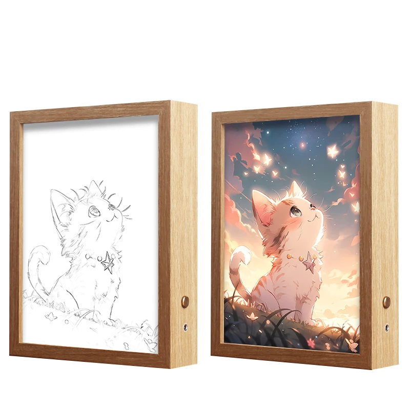 Manga INS Anime Style Art Picture Lamp Desk Lamp Photo Light Christmas Night Light Gift New 3D Illusion Lighting Up Painting