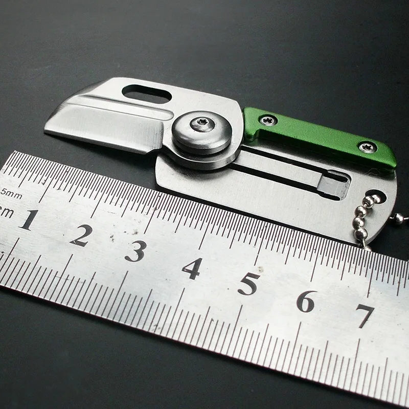 EDC Mini Dog Tag Multi Tool Folding Keychain Knife