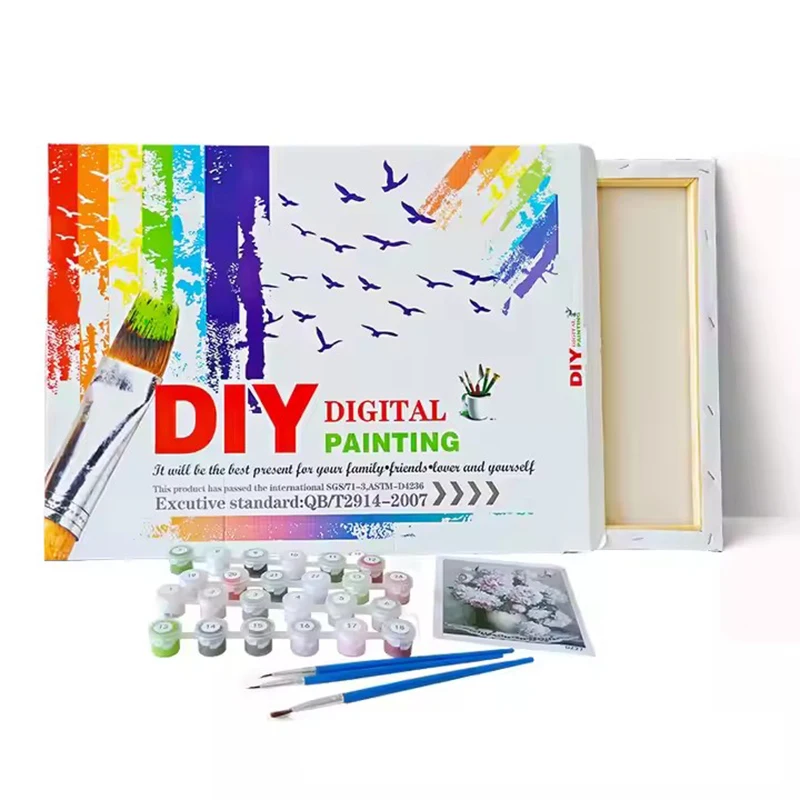 Custom Paint by Numbers Kits Adults Kids Acrylic Brushes Canvas DIY Oil Painting Portrait Picture Photo Animal Wall Art Decor