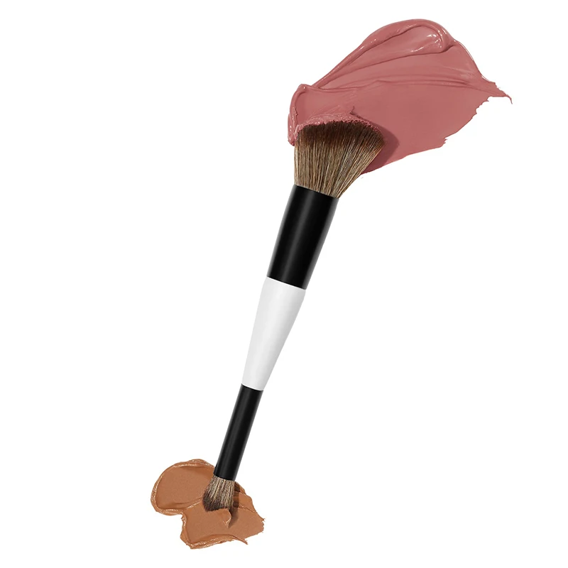 Effective Double-Headed Portable Cosmetic Brush Cover Assembly Eye Lip dual sided Makeup brushes