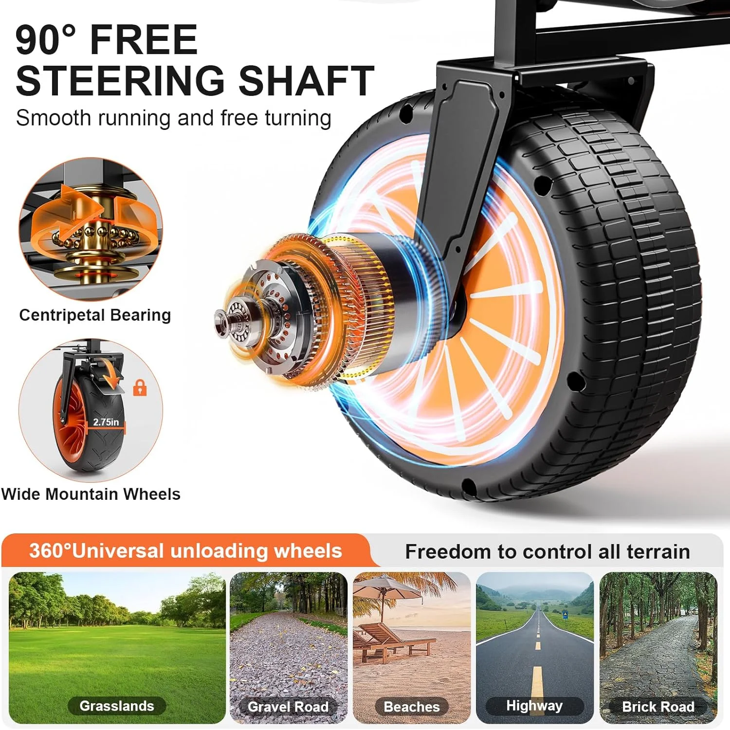 Perfect Travel kits Outdoor Camping Wagon Folding Utility Cart 8' All-Terrain Rubber Wheel for Shopping