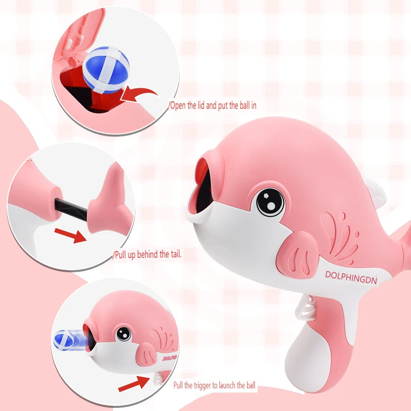 Новый Дельфин goo ball катапультное ружье метание Дартса мультяшная мишень родитель-ребенок интерактивный игрушечный пистолет для катапультирования оптом