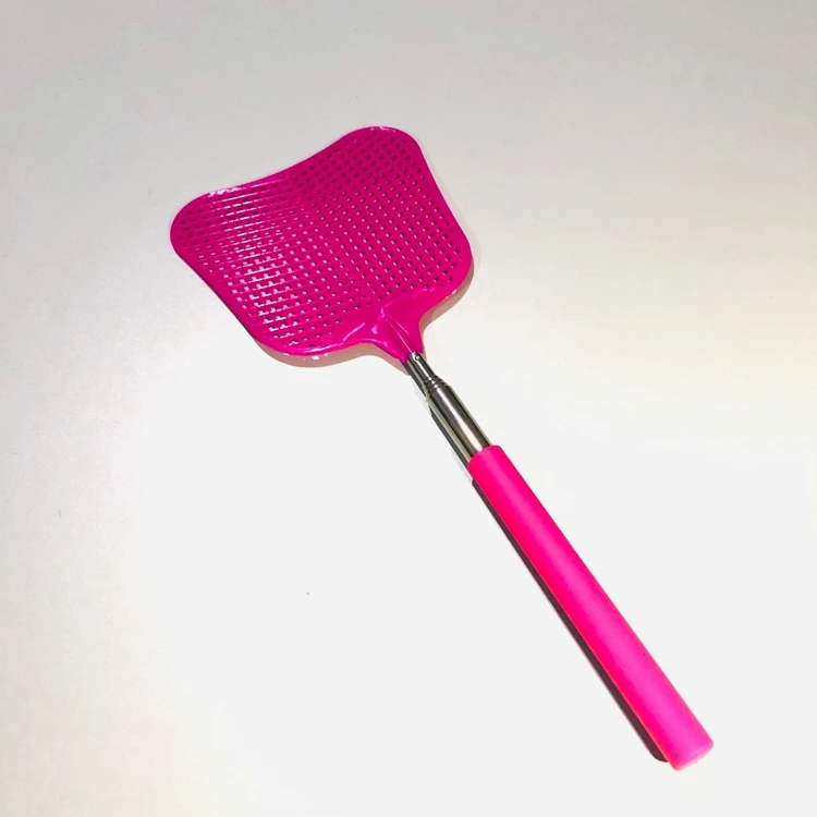 Customized high quality insect pest control extendable fly catcher telescopic plastic retractable fly swatter with long handle