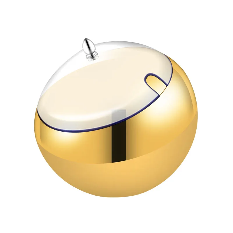 Stainless Steel Slant Sauce Bowl Buffet Seasoning Jar Container Fruit Salad Spherical Bowls Serving Tableware Bowl With Lid