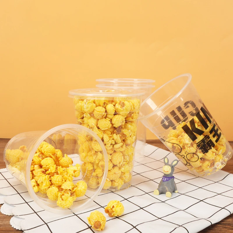 disposable plastic cups for popcorn 500/700/1000ml fried chicken corn  potato chips snack take out plastic bucket
