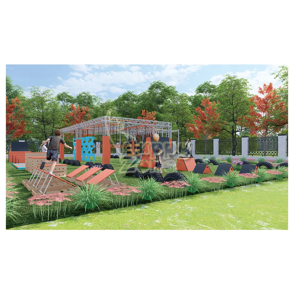 Customized  Indoor/Outdoor Parkour Gym Training Ninja Warrior Course Parkour Equipment Obstacle course tunnel for Adventure park