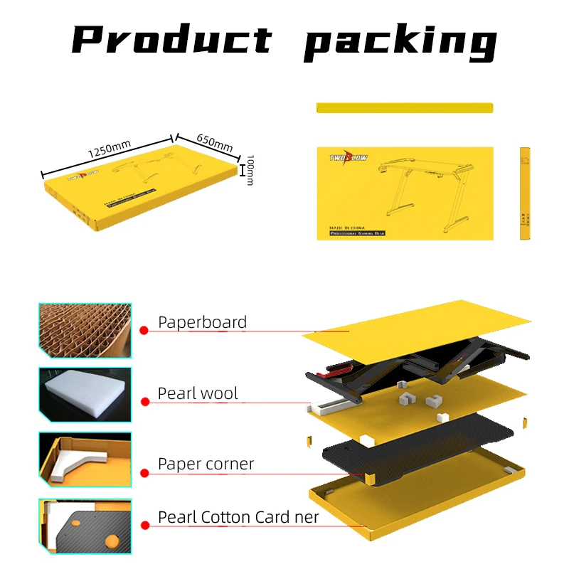 adjustable height gaming desk RGB  Light Racing PC Electric Computer Carbon fiber surface gaming table with led lights