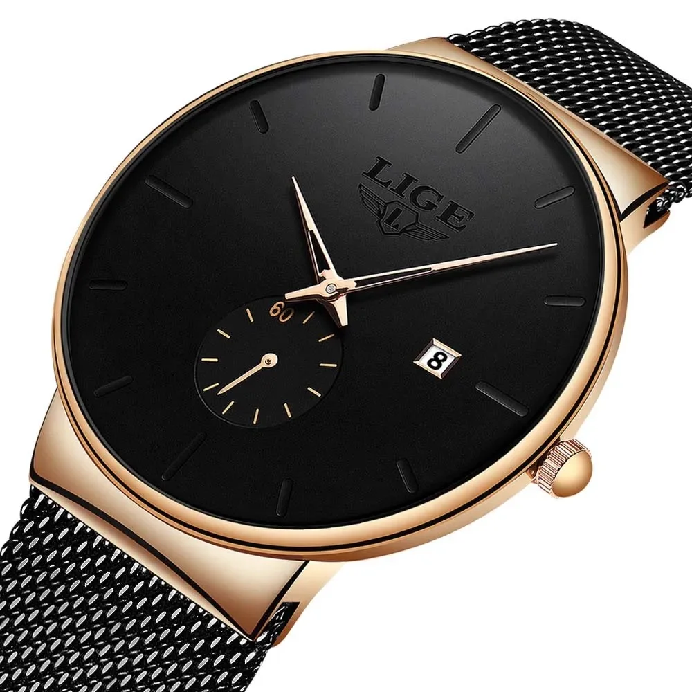 Luxus Uhr Custom Logo Simple Personalized Design Men Watches Stainless Steel Wristwatches Waterproof Quartz Watch Orologio Uomo