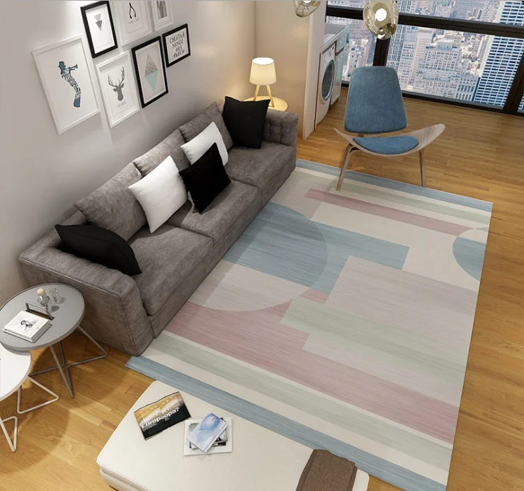 Simple living room bedroom 3D Nordic carpet mat custom creative  geometric shaggy rugs carpet