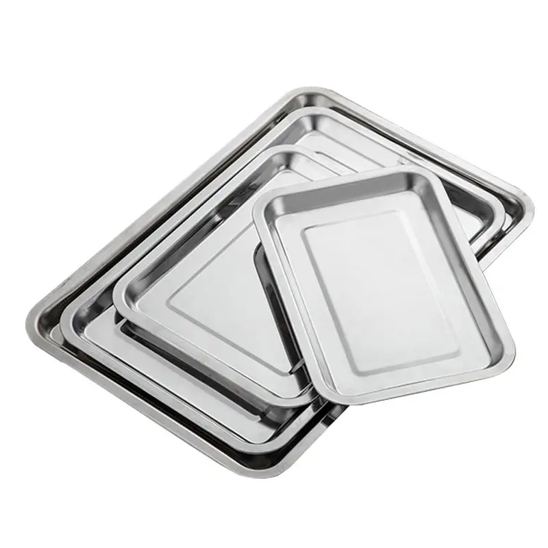 Restaurant Stainless Steel Rectangular Towel Tray Storage Tray Serving Tray
