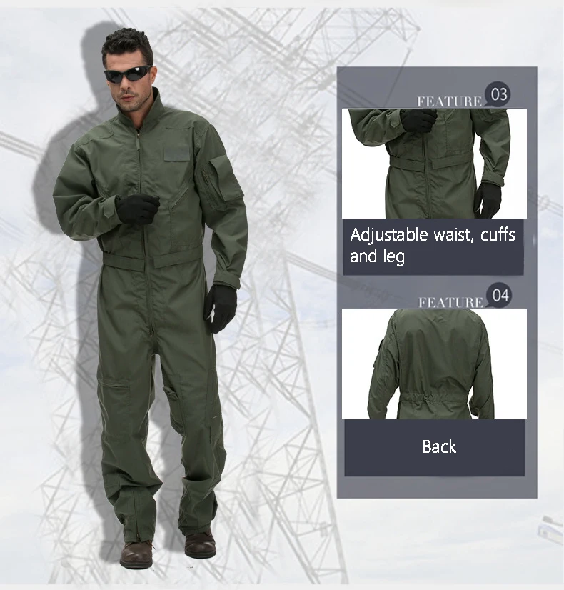 Aramid IIIA Fire Retardant Flight Suit / Pilot Suit Fly Uniforms