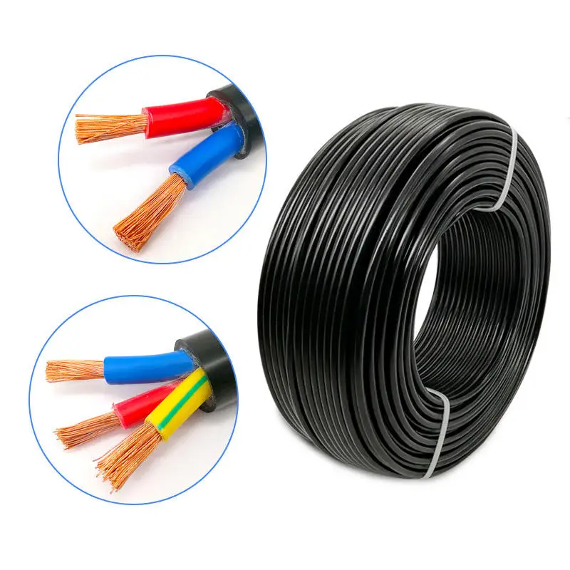 High quality copper conductor RVV 2x0.75mm 3x0.75mm 4x2.5mm2 4x1.5mm2 power cable