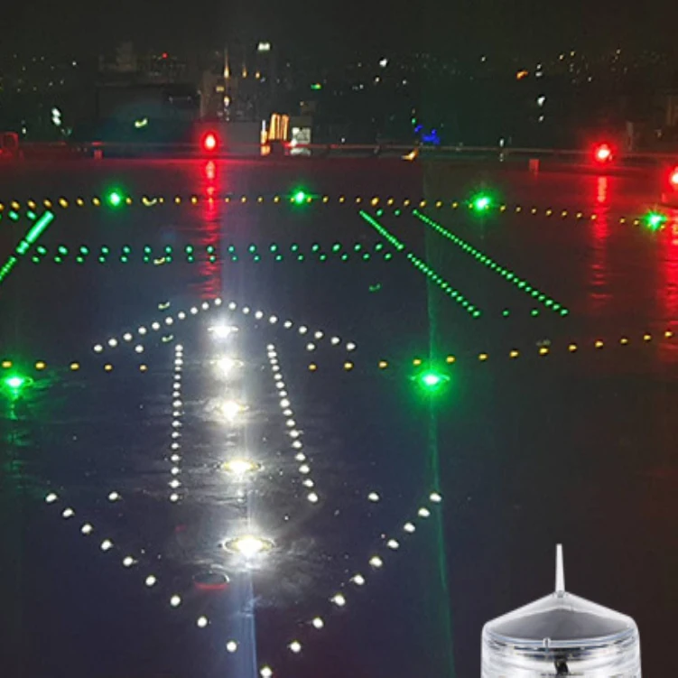 Vertical Boundary Lamp Taxiway Side Warning Solar Helipad Light Airport Navigation Aid Obstacle Indicator Lights