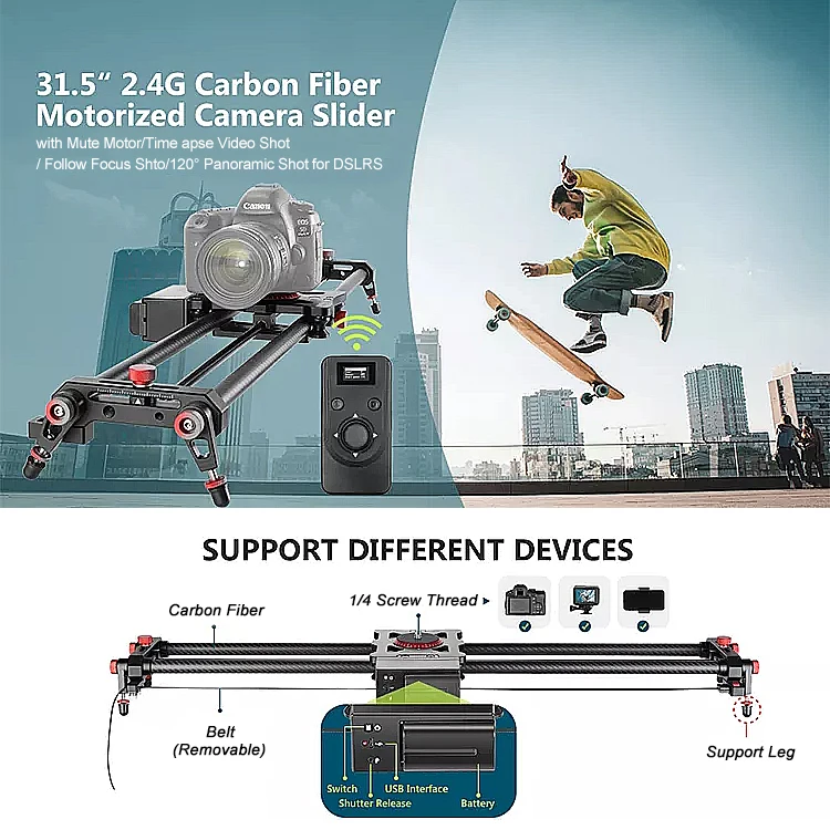 LT-Cam 100cm Electric Slider DSLR Camera Slider Shooting Stabilizer Rail For Video Photography Dolly Track Slider