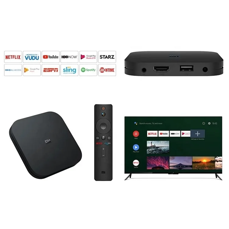  Xiaomi 4k Smart 10 Ultra глобальная версия Google четырехъядерный Hd светодиодный радио потоковый медиаплеер ТВ Mi Box S Android