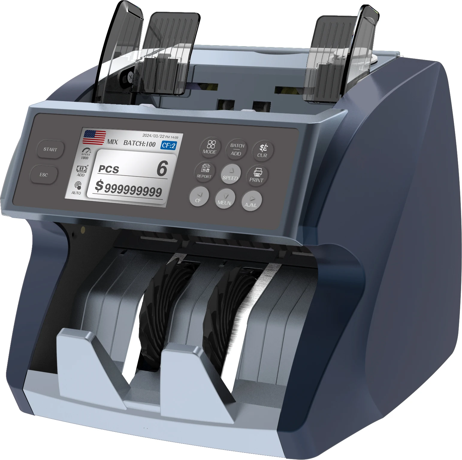 portable bank note money counter machine with counterfeit detector