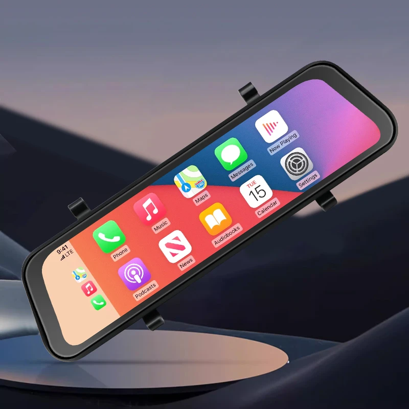 4K + 1080P IPS touch screen full hd dual lens car black box dvr rear view mirror car camera dash cam