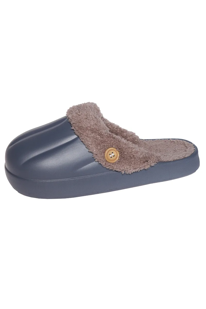 Top Selling Fashion Waterproof Winter Warm Fur Slippers Soft EVA Outsole Toe Women Men Light Weight Spring Autumn Outdoor Use