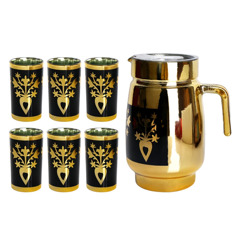 
Decal & Printing 7PCS Glassware set/ glass jug and cups set for home use ,Glass Water Cup Logo Custom Promotional Glass 