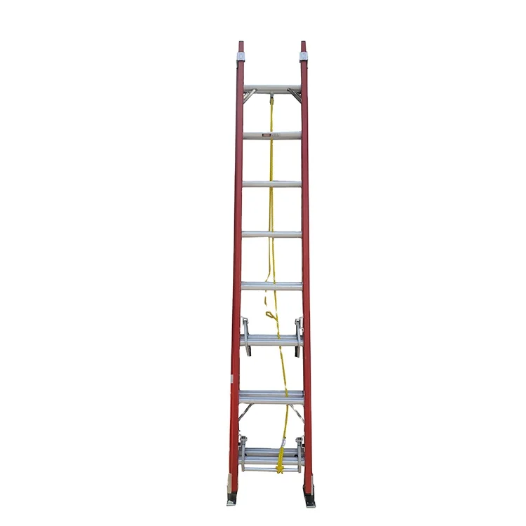 Adjusted Flexible Insulation Fiberglass 2 or 3 Section Ladders With Spike Feet