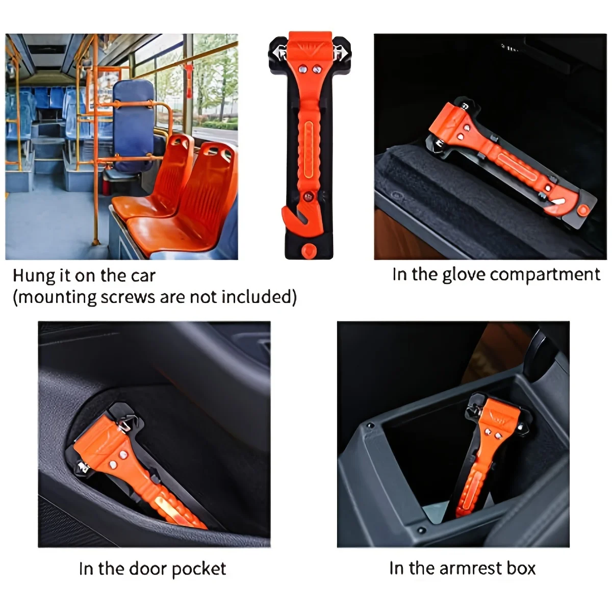 Hot Sale 2-in-1 Emergency Glass Hammer Window Punch Seatbelt Cutter Life Rescue Tools Kit
