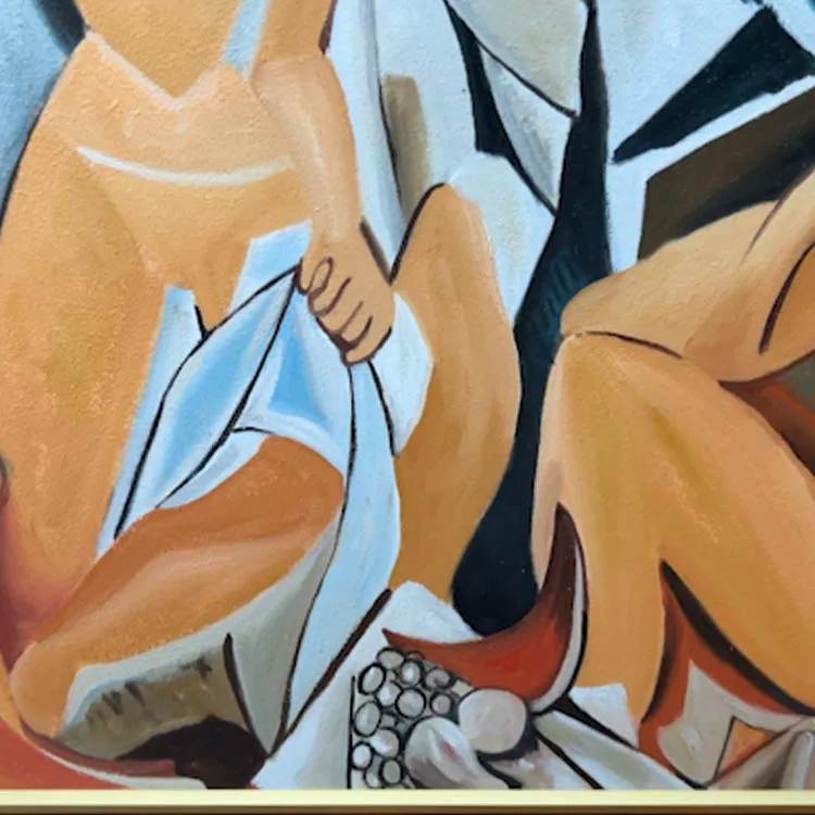 Avignon Girls Canvas Wall Art by Pablo Picasso Famous Painting Printed on Canvas Reproduction