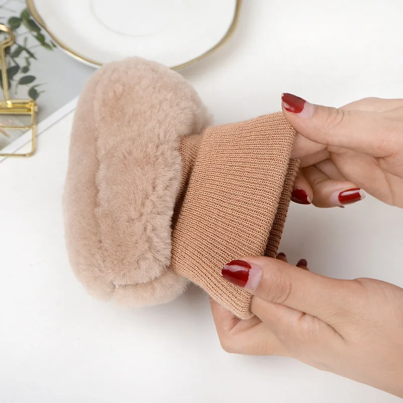 
6 Colors High Top Toddler Baby Winter Shoes Soft Plush Sheepskin Wool Snow Booties 