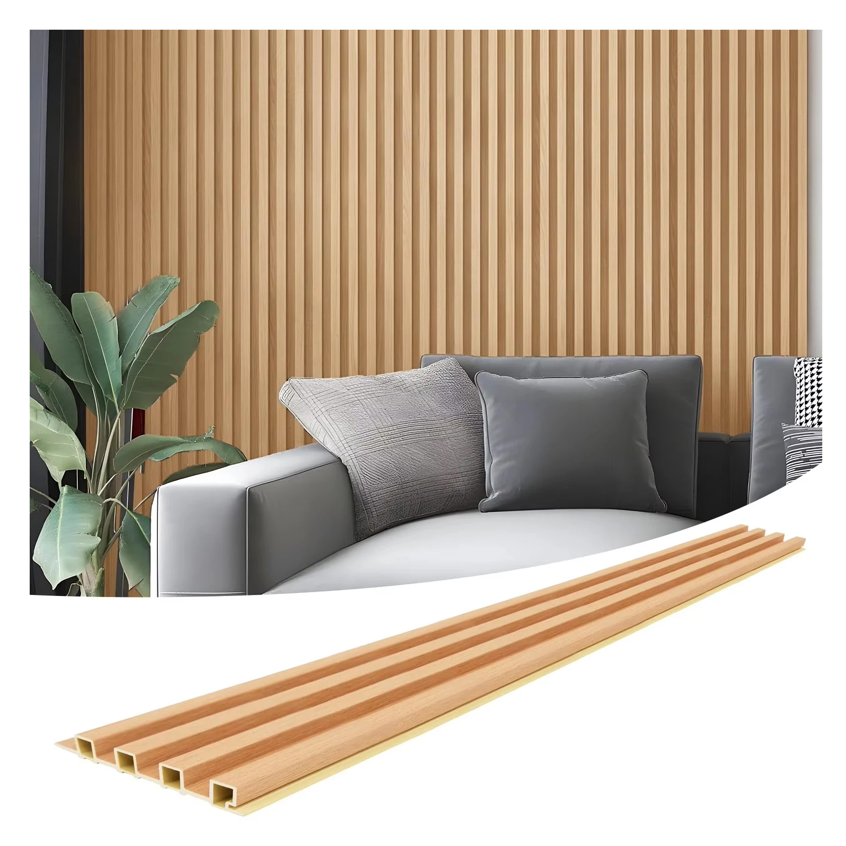 3D Design Decor Backdrop Interior Wall Moulding Panel Bathroom Shower Waterproof Composite Fence Slat Pvc Wpc Wall Panels