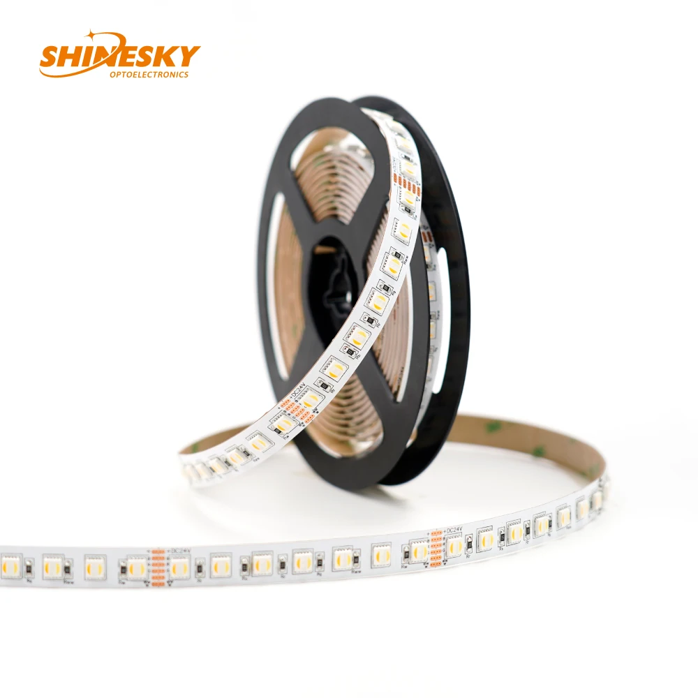 SHINESKY 5 видов цветов в 1 Светодиодные полосы света 5050RGBWWW IP68 DC24V 84 светодиода/м 12 мм Ra 90 светодиодные RGBWWW