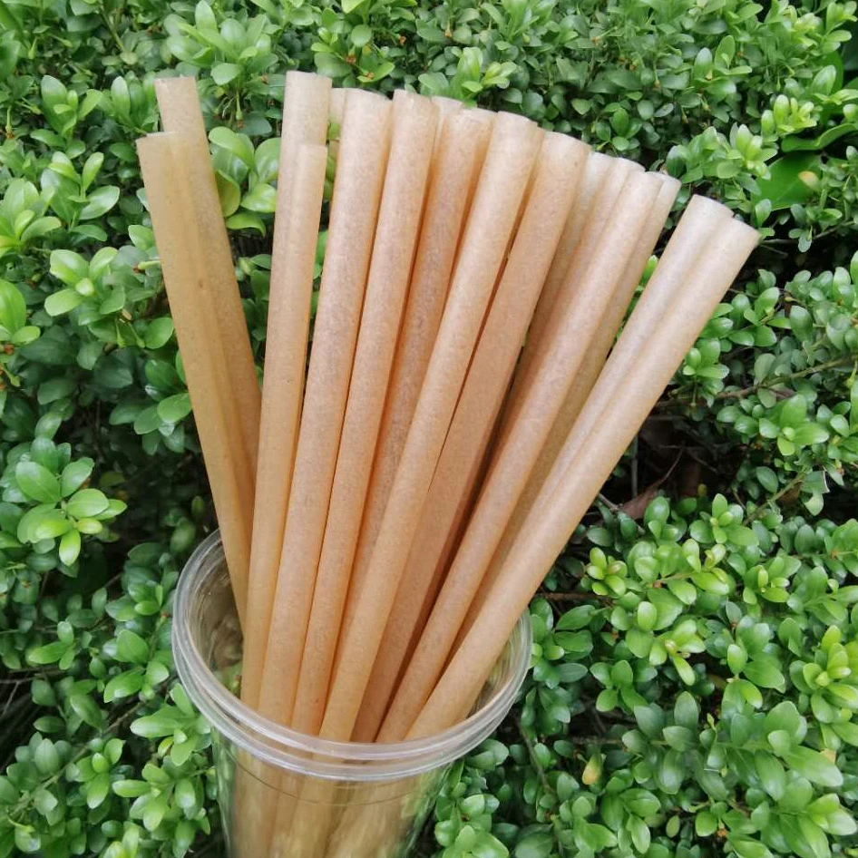 Customized 5 6 7 8 10 12mm Compostable Vegetable Fiber Sugarcane Bagasse Straw Bio Degradable Sugar Cane Disposable Drink Straws