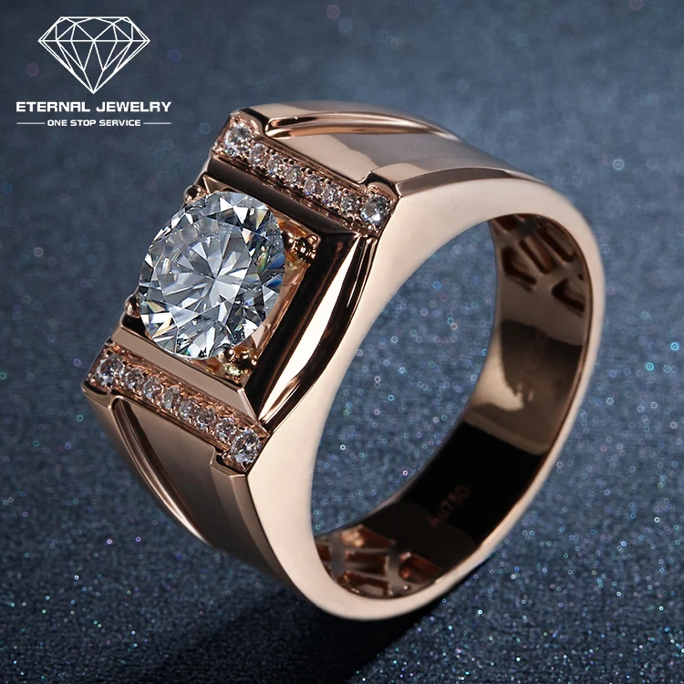 Eternal Jewelry Brand Custom Man Real 10k 14k 18k 24k Gold Pured White Yellow Rose Red Mossianite Natural Diamond Wedding Ring